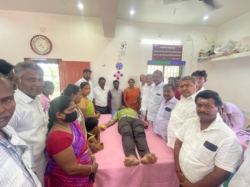எட்டயபுரத்தில் இரத்ததான முகாம்;எம்எல்ஏ மார்க்கண்டேயன் துவக்கி வைத்தார்.