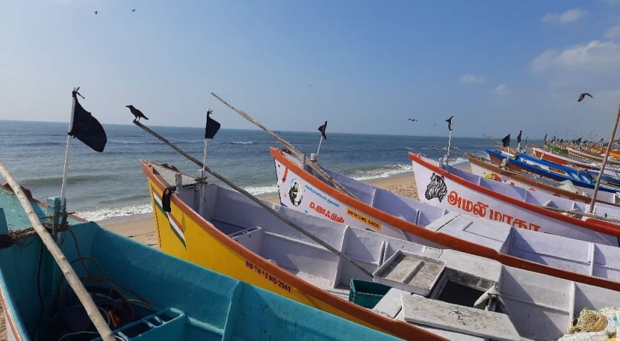 திருசசசதூர் அமலிநகரில் தூண்டில் பாலம் அமைக்கக் கோரி கருப்புக் கொடிகட்டி மீனவாகள் காலவரையரையற்ற போராட்டம்.