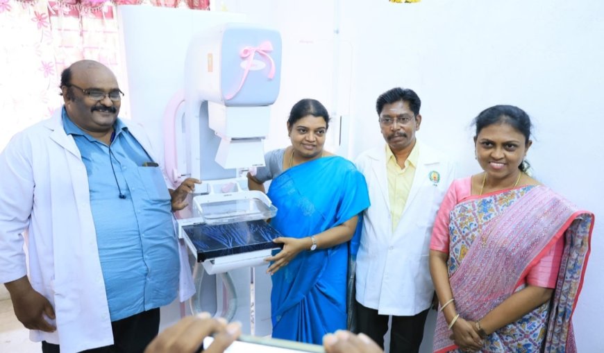 தூத்துக்குடி மருத்துவக் கல்லூரி மருத்துவமனையில் பெண்களுக்கான மார்பக புற்றுநோய் கண்டறியும் கருவியின் செயல்பாட்டை அமைச்சர் கீதா ஜீவன் தொடங்கி வைத்தார்.