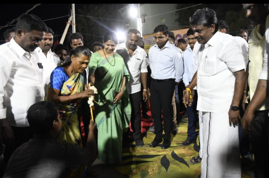 இரவில் அடிக்கல் நாட்டு விழாவா? திமுகவின் கொள்கையை மக்களிடம் புகுத்துகிறாரா? எம்பி கனிமொழி கருணாநிதி.