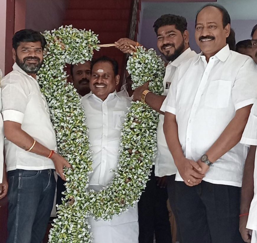 முன்னாள் அமைச்சர் எஸ் பி சண்முகநாதன் பிறந்தநாள்; திருச்சிற்றம்பலம் மற்றும் டைகர் சிவா பிரம்மாண்ட சாக்லேட் மாலை அணிவித்து பிறந்தநாள் வாழ்த்து!.