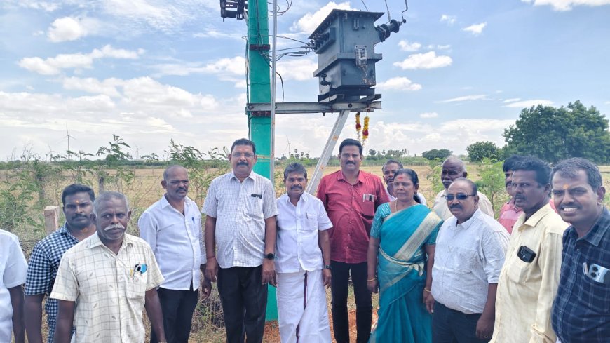 வடக்கு காரசேரி பகுதிக்கு புதிய மின்மாற்றி ஒட்டப்பிடாரம் சட்டமன்ற உறுப்பினர் சண்முகையா பொதுமக்கள் பயன்பாட்டிற்காக இயக்கி வைத்தார்.