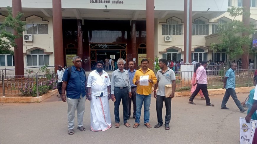 இந்திய சுதந்திரப் போராட்ட வீரர் வாஞ்சிநாதனுக்கு மணிமண்டபம், திருவுருவ சிலை தூத்துக்குடி விமான நிலையத்திற்கு அவர் பெயர் சூட்ட வேண்டும் - இந்து முன்னணி சார்பில் ஆசிரியரிடம் கோரிக்கை மனு.