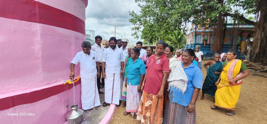 அயிரவன்பட்டி கிராமத்தில் சட்டமன்ற உறுப்பினர் தொகுதி மேம்பாட்டு திட்டத்தில் புதிய நீர்த்தேக்க தொட்டி - மக்கள் பயன்பாட்டிற்கு சண்முகையா எம்எல்ஏ திறந்து வைத்தார்.