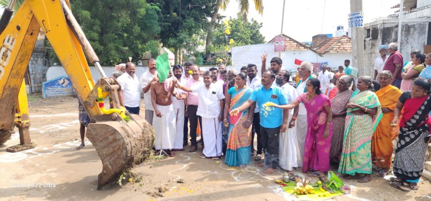 மணியாச்சியில் இருந்து ஒட்டநத்தம் வரை தார்ச்சாலை அமைக்கும் பணி - எம் சி.சண்முகையா எம்எல்ஏ கொடியசைத்து துவக்கி வைத்தார்.